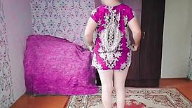 Hey, check my sissy white body riding in party dress