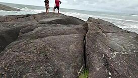 Novinha carioca couple fucks outdoors on the beach with a big cock