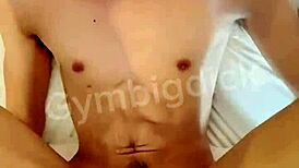 gay asian muscle twink rides boyfriend's monster cock anal