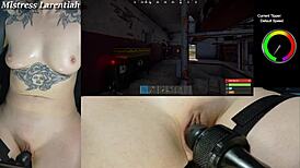 Goth Gamer Girl Streams Naked Rust Game as Mistress Larentiah