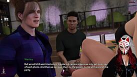 steps of debauchery 24 - cheating wife flirting outside in wild anime scene. can't resist her charm!