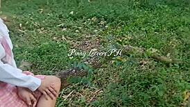 Man, this petite Asian babe got nailed hard in the jungle, total mess!