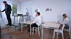 Math Lesson with Slutty Rebecca Volpetti Turns into Wild Double Penetration