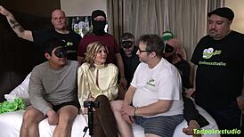 mrs dawson pounded by 8 gents to explosive climax at party