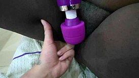 My black wife tries new toy and gets fucked doggy.