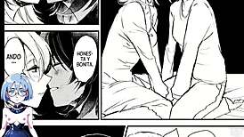 Midnight visitor in anime hentai game