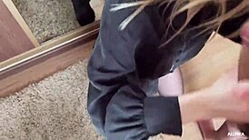 Cute Girlfriend Fucks Pussy Closeup