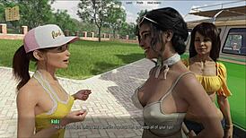 Curvy mature and teen in sexy outfits clash in huge 3D porn showdown at halfway house.