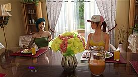 Curvy mature and teen in sexy outfits clash in huge 3D porn showdown at halfway house.