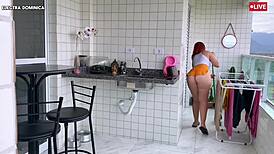 brazilian maid's stunning ass drove me wild while helping at home