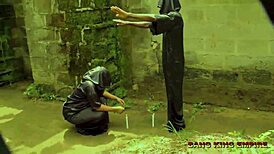 mature babe rides big dick in local bush