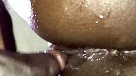 I cummed so hard on my lover's shaved pussy with big black cock, orgasm code