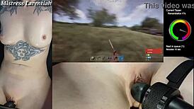 Goth Gamer Girl Streams Naked Rust Game as Mistress Larentiah