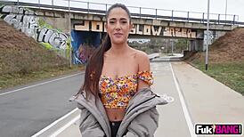 Nuria Millan Gets Licked And Banged In Public Group Sex With Blowjobs And Assfucking 😈