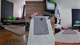 Watch the triple cam view of my naked workout, worshiping my big ass.