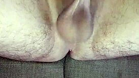 jerking off my big uncircumcised cock in the bedroom