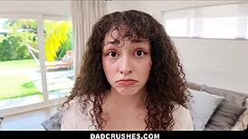 Petite Curly Teen Stepdaughter Takes Stepdad’s Cock in Anal POV