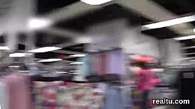 The czech teen was tempted in the mall and rode the cock in pov