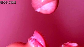 This Japanese wife is cheating with a monster cock in a close-up blowjob scene.