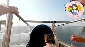 哟，看Macy Chan在香港AV，游轮甲板上热辣动作，广东话呻吟