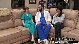 freshman ditria rose gets forced into a wild hitachi orgasm backstage