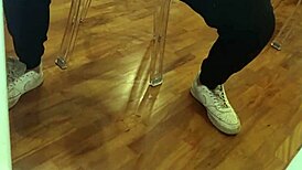 European neighbors tease with striptease, riding, spanking, and spitting on panties