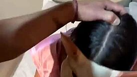 Blue-eyed Latina Heaven gives blowjob and gets fucked hard for first time