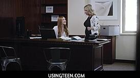 Usingteen - Redhead Teen Intern and Blonde Milf Assistant Get Wild