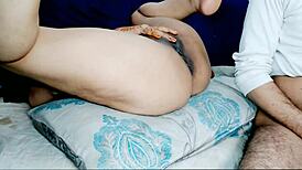 Muslim cuckold Desi wife takes black cock hard. Her Indian boyfriend pounds that tight black pussy missionary with loud moans.