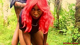 Naughty College Babe Fucks Roommate in the Bush During Excursion with Dirty Talk and Dripping Wet Pussy