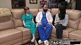 freshman ditria rose gets forced into a wild hitachi orgasm backstage