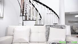 Why don't you see these two slutty girls sharing a dick in a wet nuru massage?