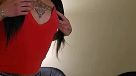 Emy Angel Massages Her Petite Redhead Body with Fierce Grips