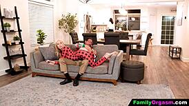 FamilyOrgasm - Teen gets banged by stepdad while stepmom decorates for Christmas! 🎅