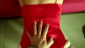 French Amateur In Red Satin Body Suit Bent Over For Pussy Fucking And Dirty Talk