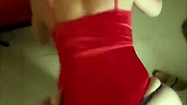 French Amateur In Red Satin Body Suit Bent Over For Pussy Fucking And Dirty Talk