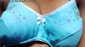 this beautiful desi housewife shows off her super amazing natural boobs in a solo casting