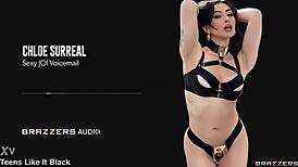 Sexy Chloe Surreal Leaves Teasing Voicemail with Striptease and Toy Play