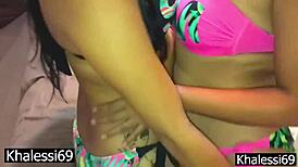 Lesbian pussy eating till orgasm! I met her on the beach!