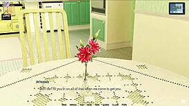 Sunshine love shows her big tits in 3d game