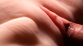 Smooth wet pussy of sexy fuck doll drilled up close