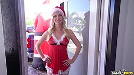 Bangbros brings early Christmas with Sydney Paige in Mrs. Claus costume sucking huge cock. She rides it hard!