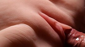 Smooth wet pussy of sexy fuck doll drilled up close