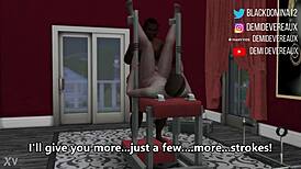 Ebony domina takes control and satisfies a desperate whore