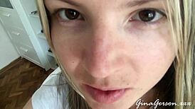 tongue saliva throat fetish gets wild with this skinny blonde teen amateur.