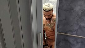 Colombian goddess gets hardcore pounding from wild cousin in steamy shower