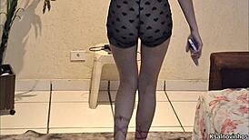 Maintenance Man and Naughty Housewife Flash in Public Exhibition