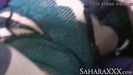 Wow, Watch Sahara Massage Her Hairy Pussy in Lingerie! How Sexy Is That?