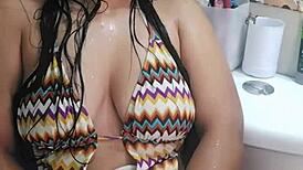 this latina lesbian couldn't find a partner, so she satisfied herself intensely