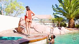 Helena Price Rides Big Cock By The Pool For Spermed Anal